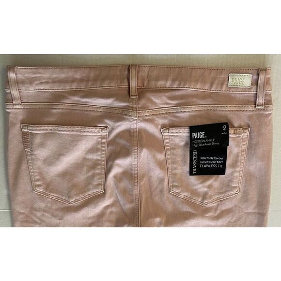 *PAIGE* PINK DENIM WOMEN SZ 33 HOXTON ANKLE STRAIGHT LEG JEANS Made In USA - Picture 14 of 14